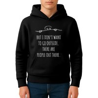 DonT Want To Go Outside There Are People Funny Geek Kids Hoodie