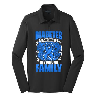 Diabetes Warrior Type 1 Diabetic Diabetes Awareness Gift Silk Touch Performance Long Sleeve Polo