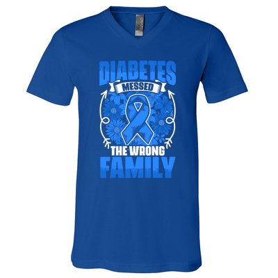 Diabetes Warrior Type 1 Diabetic Diabetes Awareness Gift V-Neck T-Shirt