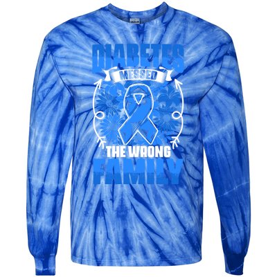 Diabetes Warrior Type 1 Diabetic Diabetes Awareness Gift Tie-Dye Long Sleeve Shirt