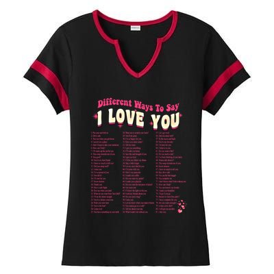 Different Ways To Saygifti Love You Retro Hippie Valentine Funny Gift Ladies Halftime Notch Neck Tee