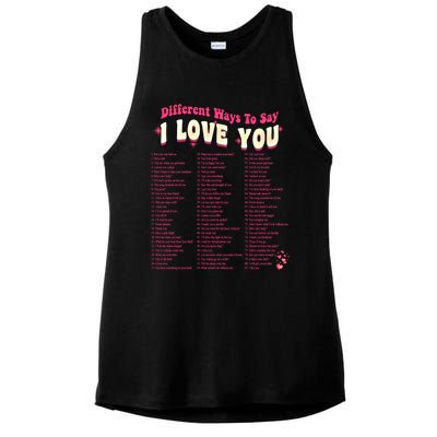 Different Ways To Saygifti Love You Retro Hippie Valentine Funny Gift Ladies PosiCharge Tri-Blend Wicking Tank