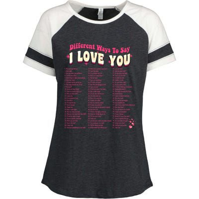 Different Ways To Saygifti Love You Retro Hippie Valentine Funny Gift Enza Ladies Jersey Colorblock Tee