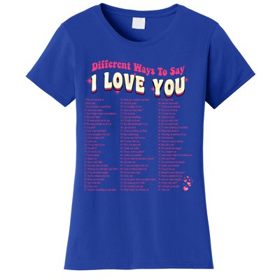 Different Ways To Saygifti Love You Retro Hippie Valentine Funny Gift Women's T-Shirt