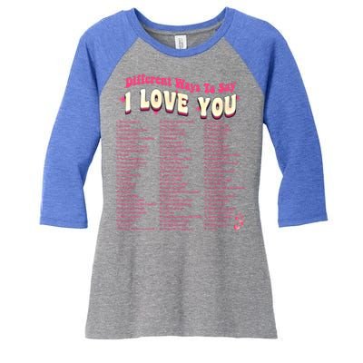 Different Ways To Saygifti Love You Retro Hippie Valentine Funny Gift Women's Tri-Blend 3/4-Sleeve Raglan Shirt