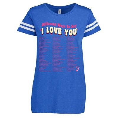 Different Ways To Saygifti Love You Retro Hippie Valentine Funny Gift Enza Ladies Jersey Football T-Shirt