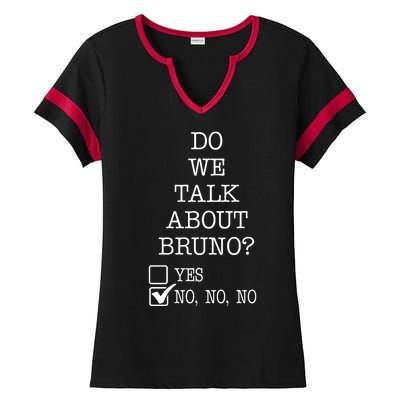 Do We Talk About Bruno Funny Ladies Halftime Notch Neck Tee