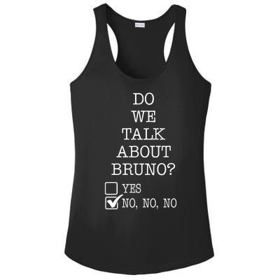 Do We Talk About Bruno Funny Ladies PosiCharge Competitor Racerback Tank