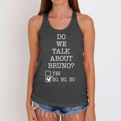 Do We Talk About Bruno Funny Women's Knotted Racerback Tank