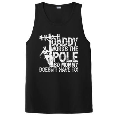 Daddy works the pole so mommy doesn't have to electrician PosiCharge Competitor Tank