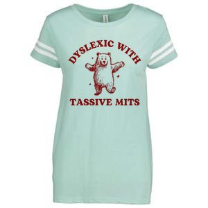 Dyslexic With Tassive Mits Bear Enza Ladies Jersey Football T-Shirt