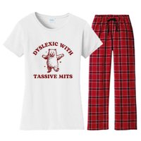 Dyslexic With Tassive Mits Bear Women's Flannel Pajama Set