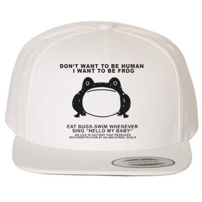 Don’t Want To Be Human I Want To Be Frog Wool Snapback Cap