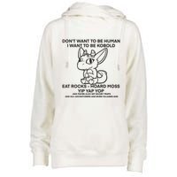 DonT Want To Be Human I Want To Be Kobold Eat Rocks Hoard Moss Yip Yap Yop Womens Funnel Neck Pullover Hood
