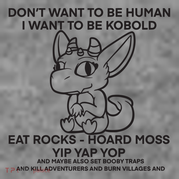DonT Want To Be Human I Want To Be Kobold Eat Rocks Hoard Moss Yip Yap Yop 7-Panel Snapback Hat