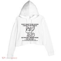 DonT Want To Be Human I Want To Be Kobold Eat Rocks Hoard Moss Yip Yap Yop Crop Fleece Hoodie