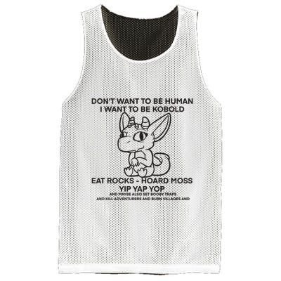 DonT Want To Be Human I Want To Be Kobold Eat Rocks Hoard Moss Yip Yap Yop Mesh Reversible Basketball Jersey Tank