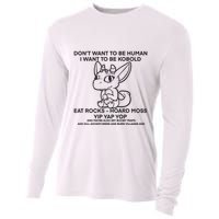 DonT Want To Be Human I Want To Be Kobold Eat Rocks Hoard Moss Yip Yap Yop Cooling Performance Long Sleeve Crew