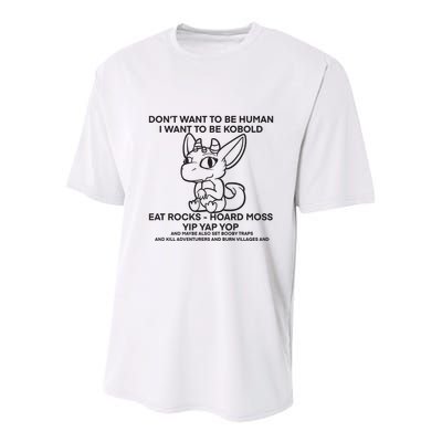 DonT Want To Be Human I Want To Be Kobold Eat Rocks Hoard Moss Yip Yap Yop Youth Performance Sprint T-Shirt