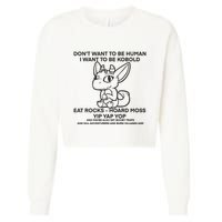 DonT Want To Be Human I Want To Be Kobold Eat Rocks Hoard Moss Yip Yap Yop Cropped Pullover Crew