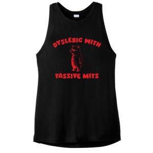 Dyslexic With Tassive Mits Retro Cartoon Ladies PosiCharge Tri-Blend Wicking Tank