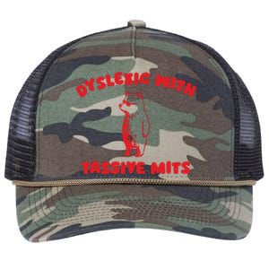 Dyslexic With Tassive Mits Retro Cartoon Retro Rope Trucker Hat Cap