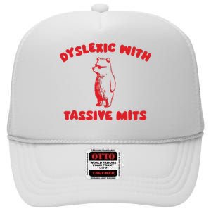 Dyslexic With Tassive Mits Retro Cartoon High Crown Mesh Back Trucker Hat