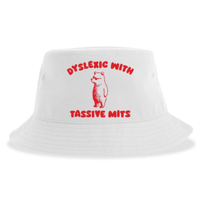 Dyslexic With Tassive Mits Retro Cartoon Sustainable Bucket Hat