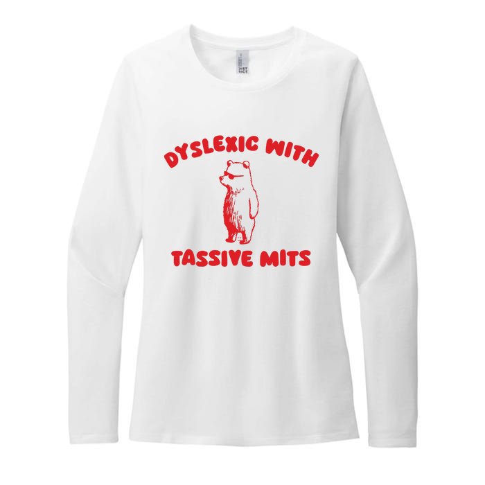 Dyslexic With Tassive Mits Retro Cartoon Womens CVC Long Sleeve Shirt