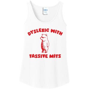 Dyslexic With Tassive Mits Retro Cartoon Ladies Essential Tank