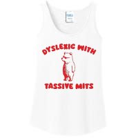 Dyslexic With Tassive Mits Retro Cartoon Ladies Essential Tank