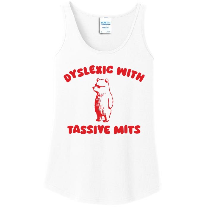 Dyslexic With Tassive Mits Retro Cartoon Ladies Essential Tank