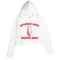 Dyslexic With Tassive Mits Retro Cartoon Crop Fleece Hoodie