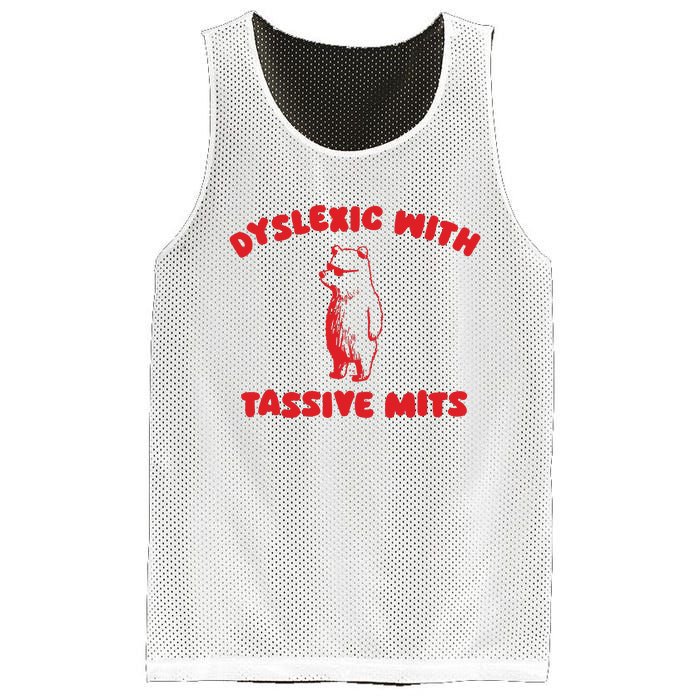 Dyslexic With Tassive Mits Retro Cartoon Mesh Reversible Basketball Jersey Tank