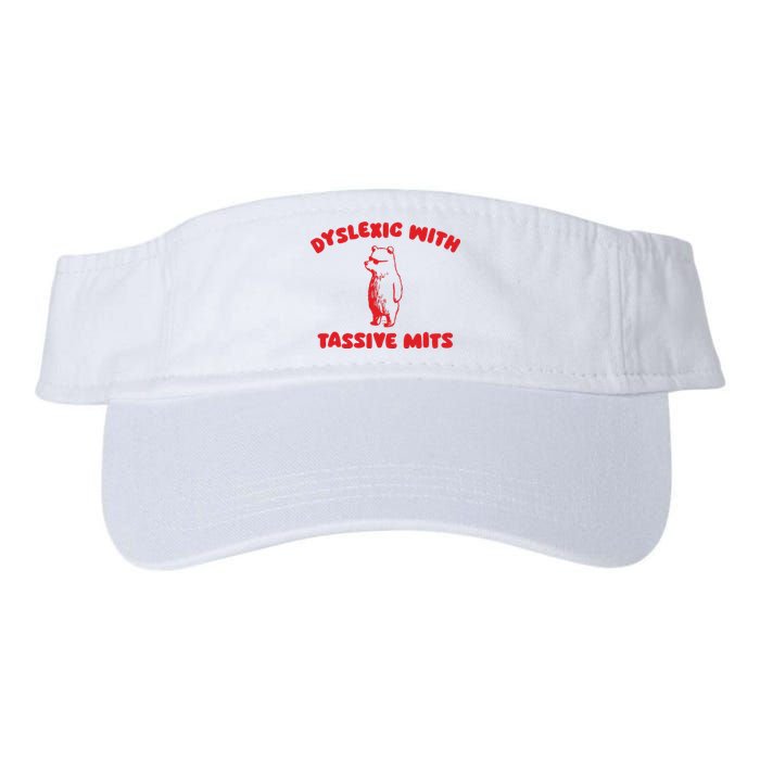 Dyslexic With Tassive Mits Retro Cartoon Valucap Bio-Washed Visor