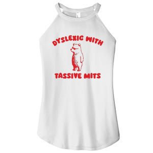 Dyslexic With Tassive Mits Retro Cartoon Women's Perfect Tri Rocker Tank