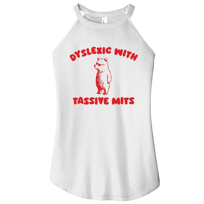 Dyslexic With Tassive Mits Retro Cartoon Women's Perfect Tri Rocker Tank