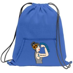 Diabetes Warrior Unbreakable Diabetic Awareness Blue Graphic Meaningful Gift Sweatshirt Cinch Pack Bag