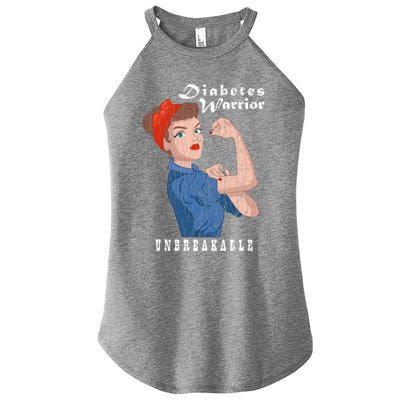 Diabetes Warrior Unbreakable Funny Diabetic Graphic Gift Women’s Perfect Tri Rocker Tank