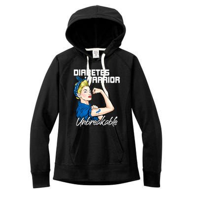 Diabetes Warrior Unbreakable Diabetes Awareness Women's Fleece Hoodie