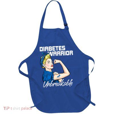 Diabetes Warrior Unbreakable Diabetes Awareness Full-Length Apron With Pockets