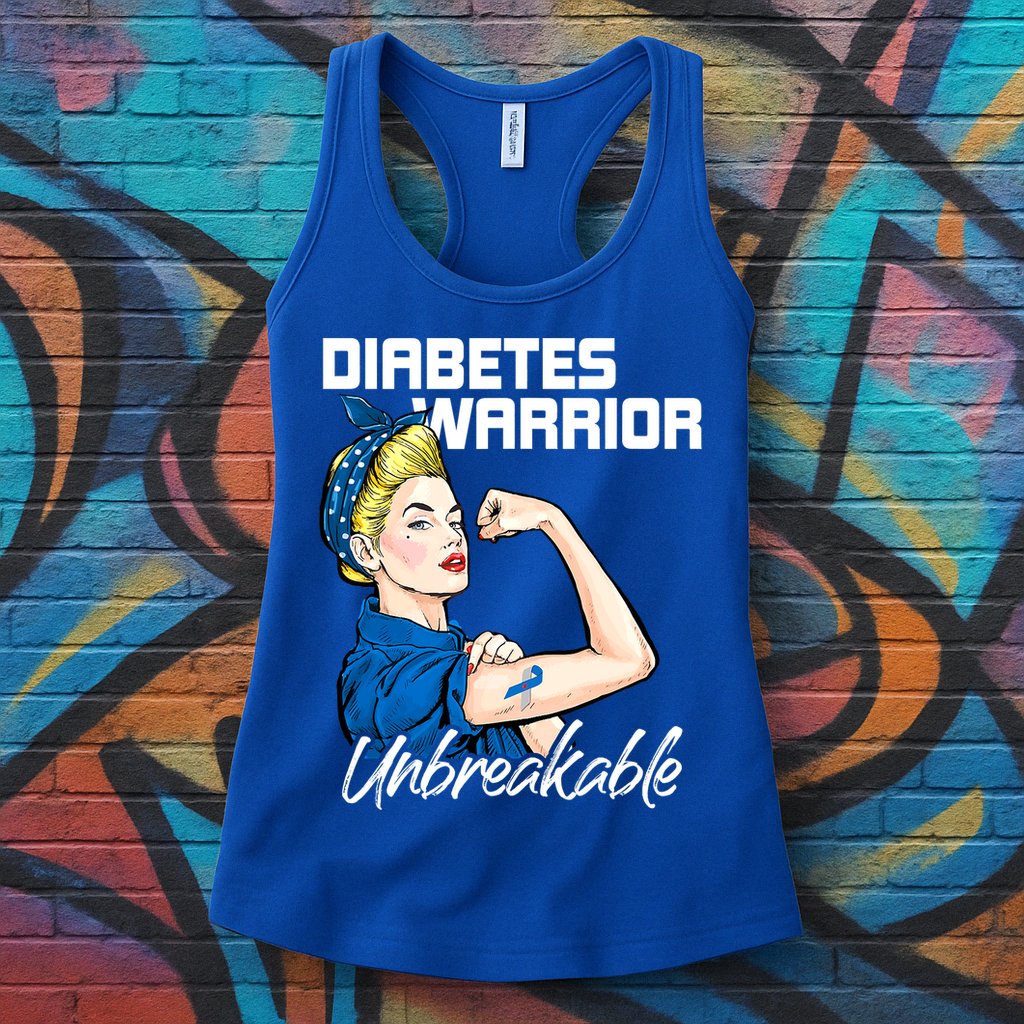 Diabetes Warrior Unbreakable Diabetes Awareness Womens Tank Top
