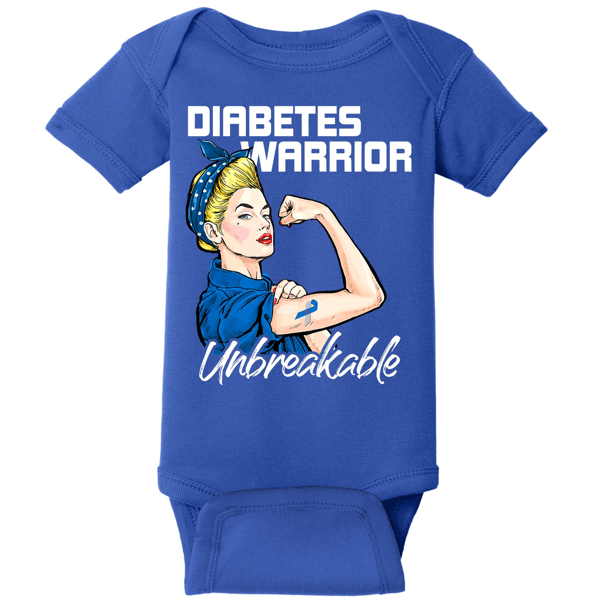 Diabetes Warrior Unbreakable Diabetes Awareness Baby Bodysuit