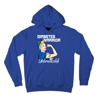 Diabetes Warrior Unbreakable Diabetes Awareness Tall Hoodie