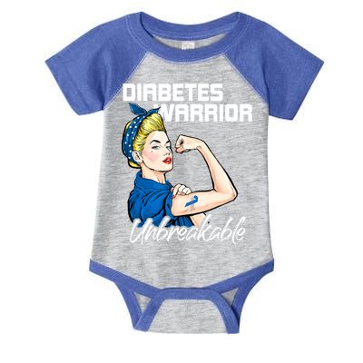 Diabetes Warrior Unbreakable Diabetes Awareness Infant Baby Jersey Bodysuit