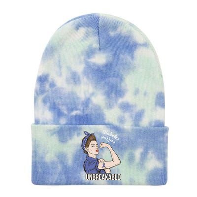 Diabetes Warrior Unbreakable Tee T1d Awareness Gift Funny Gift Meaningful Gift Tie Dye 12in Knit Beanie