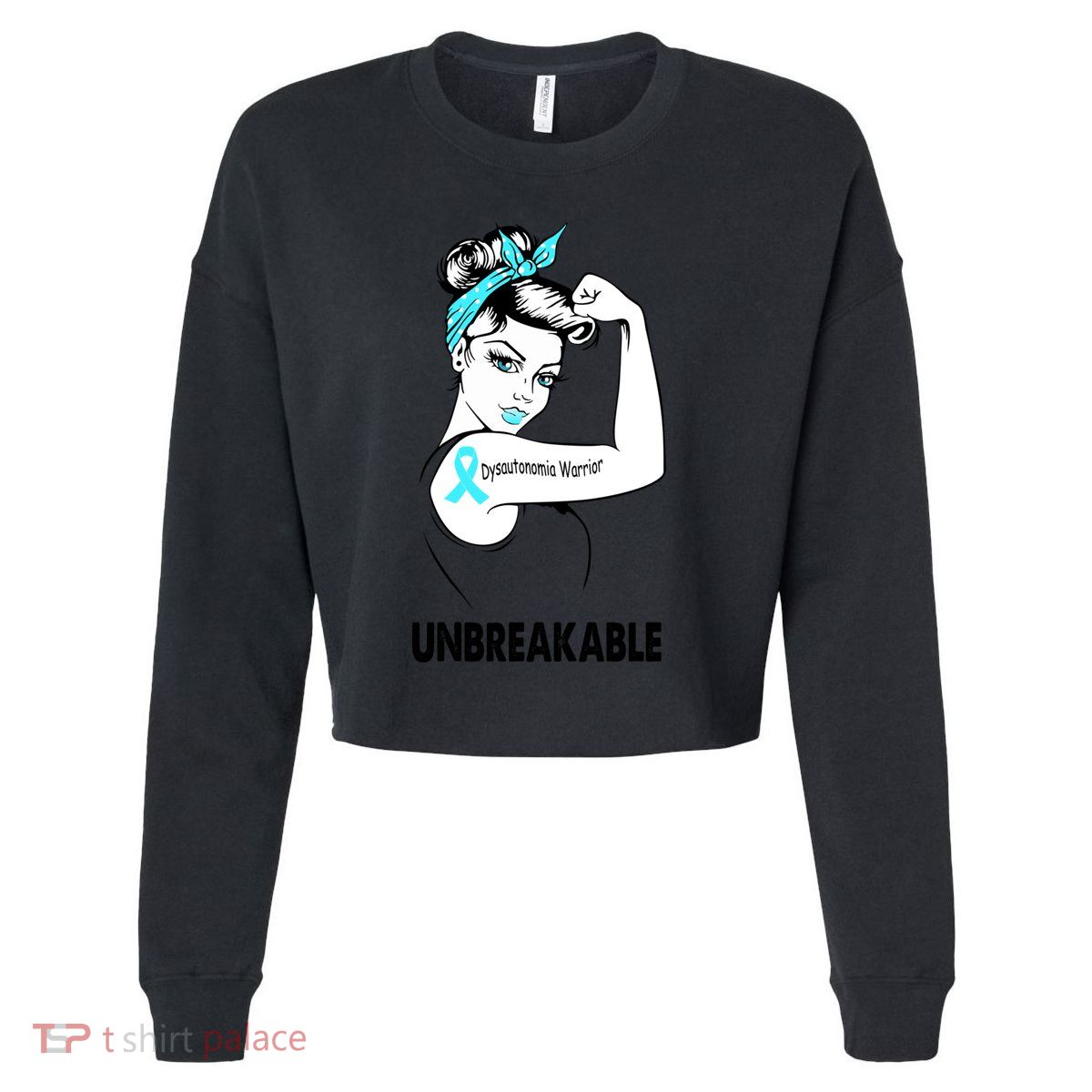 Dysautonomia Warrior Unbreakable Gift Awareness Gift Cropped Pullover Crew