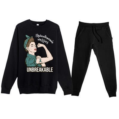 Dysautonomia Warrior Unbreakable Tee Awareness Gift Funny Gift Premium Crewneck Sweatsuit Set