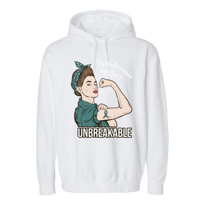 Dysautonomia Warrior Unbreakable Tee Awareness Gift Funny Gift Garment-Dyed Fleece Hoodie