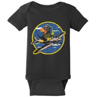 Distressed Ww2 Vintage Patch Fighter Pilot For War Veterans Baby Bodysuit